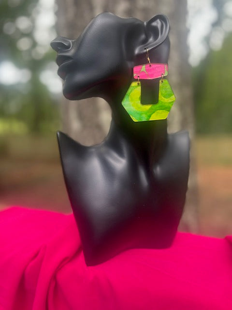 000566 - large colorful dangle earrings