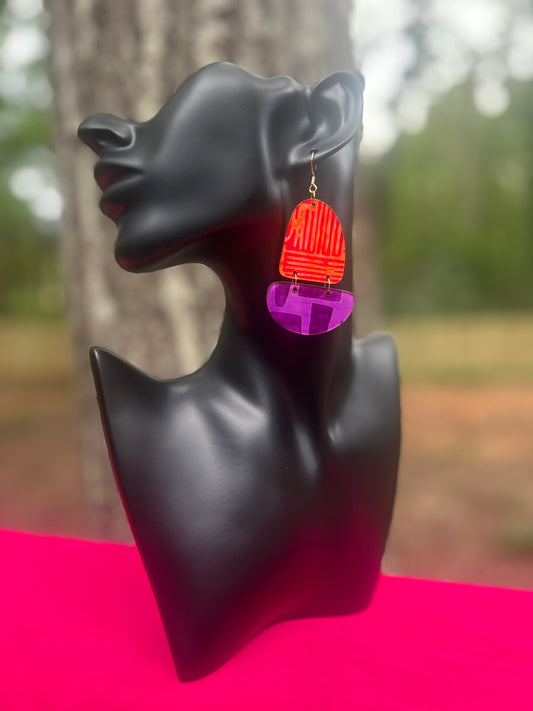 000591 - colorful dangle earrings