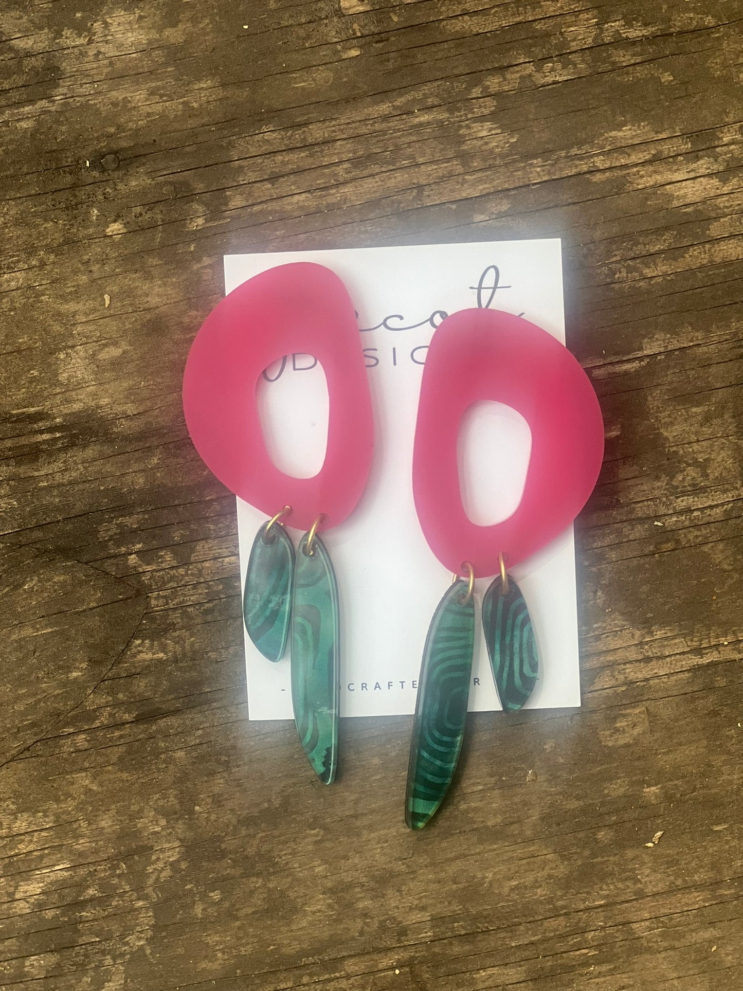 000596 - colorful stud dangle earrings